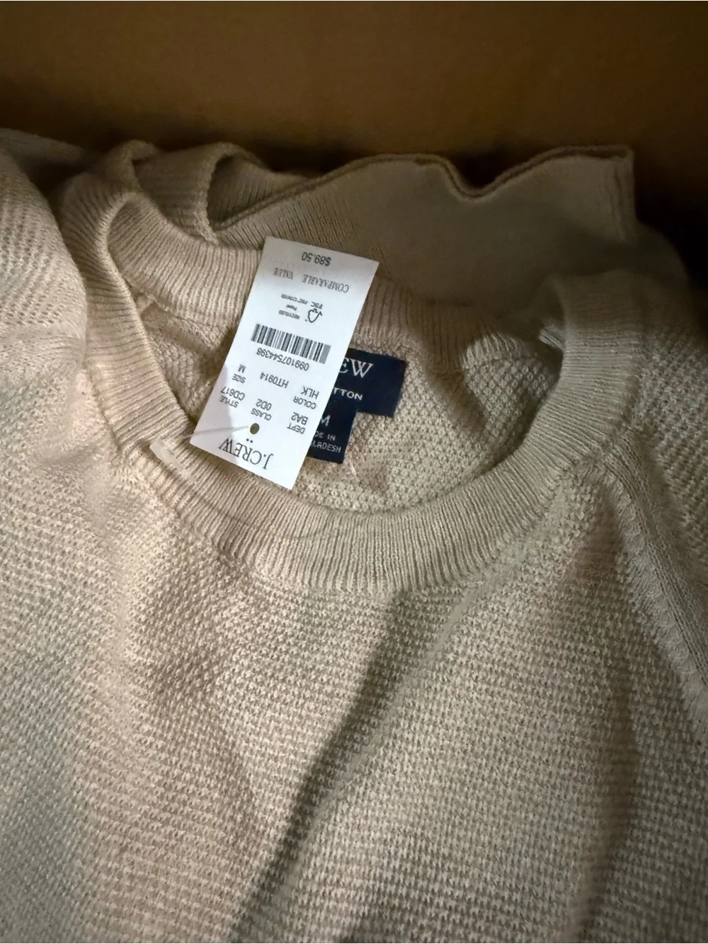 4 J Crew Men's Crewneck Sweater in Light Gray, Beige, Light Blue & Olive Green